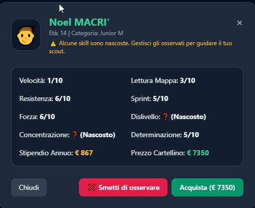 Finestra Mercato e Osservati OriManager